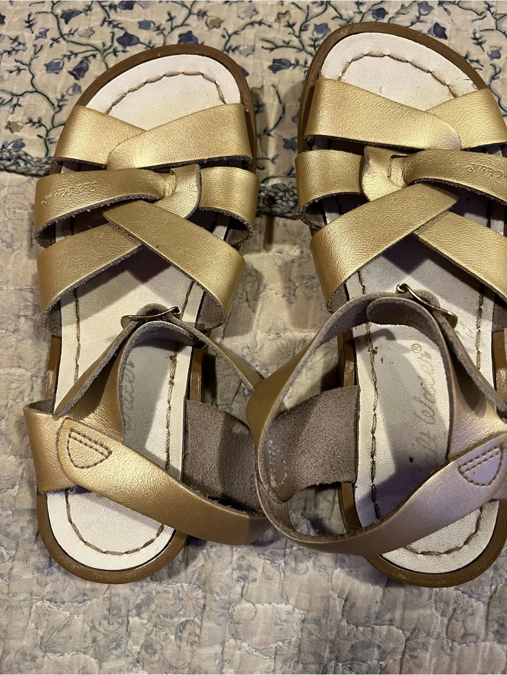 Salt Water Kids' Metallic Gold Strappy Sandals